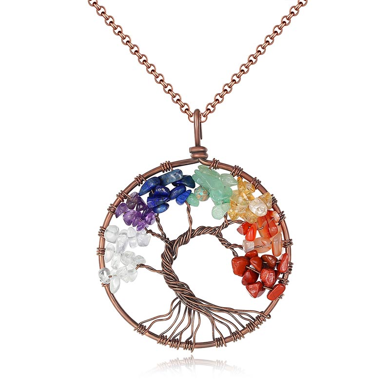 Olivenorma Natural Chakra Tree Of Life Necklace