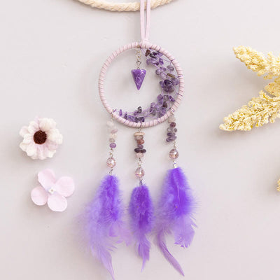 Olivenorma Amethyst Protection Purple Dream Catcher Hanging Ornament