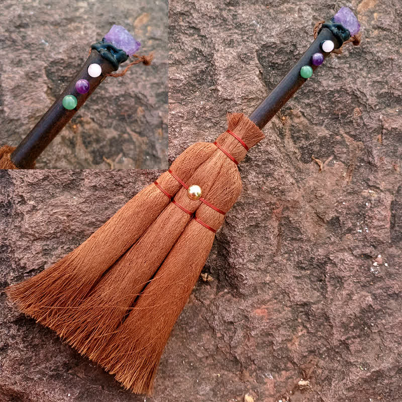 Olivenorma Natural Crystal Magic Broom Ornament