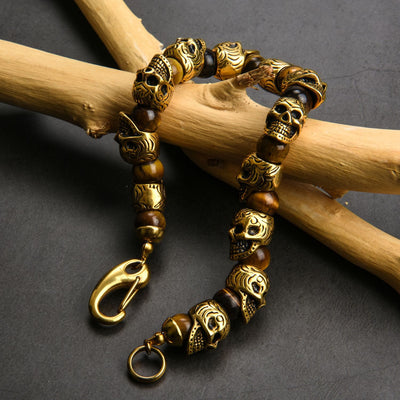 Olivenorma Natural Tiger Eye Handmade Stainless Steel Bracelet