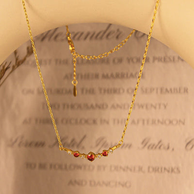 Olivenorma "Symbol of Independence" Garnet Diamond Necklace