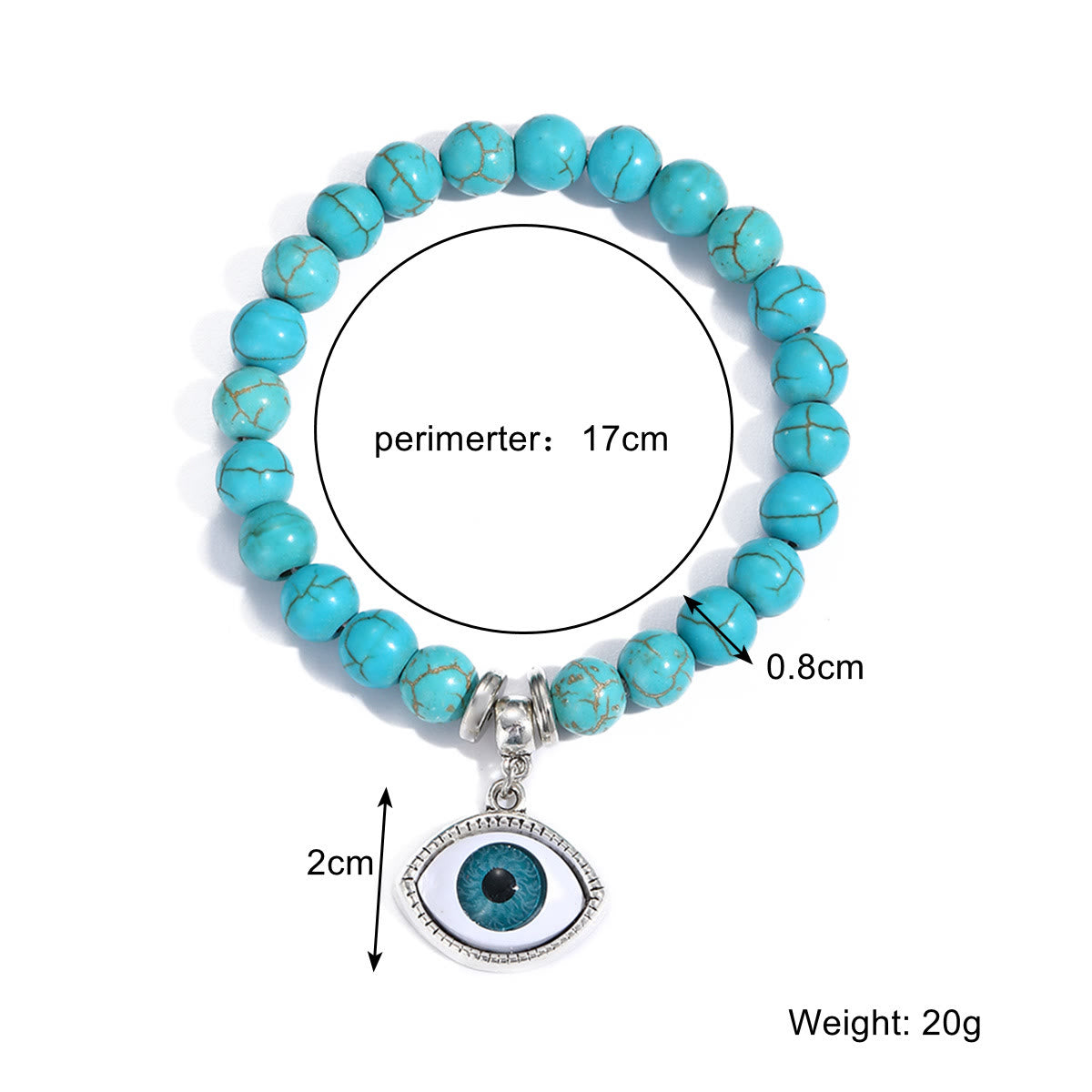 Olivenorma "Eternal Protection" Evil Eye Turquoise Bracelet