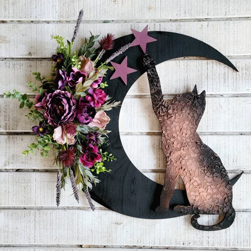 Olivenorma Celestial Lunar Moon And Kitty Wall Decor