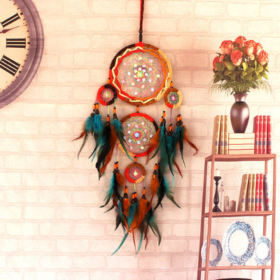 Olivenorma Handmade Wooden Beads Feather Dream Catcher