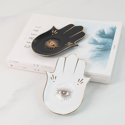 Olivenorma Hamsa Small Tray Evil Eye Jewelry Plate Coaster