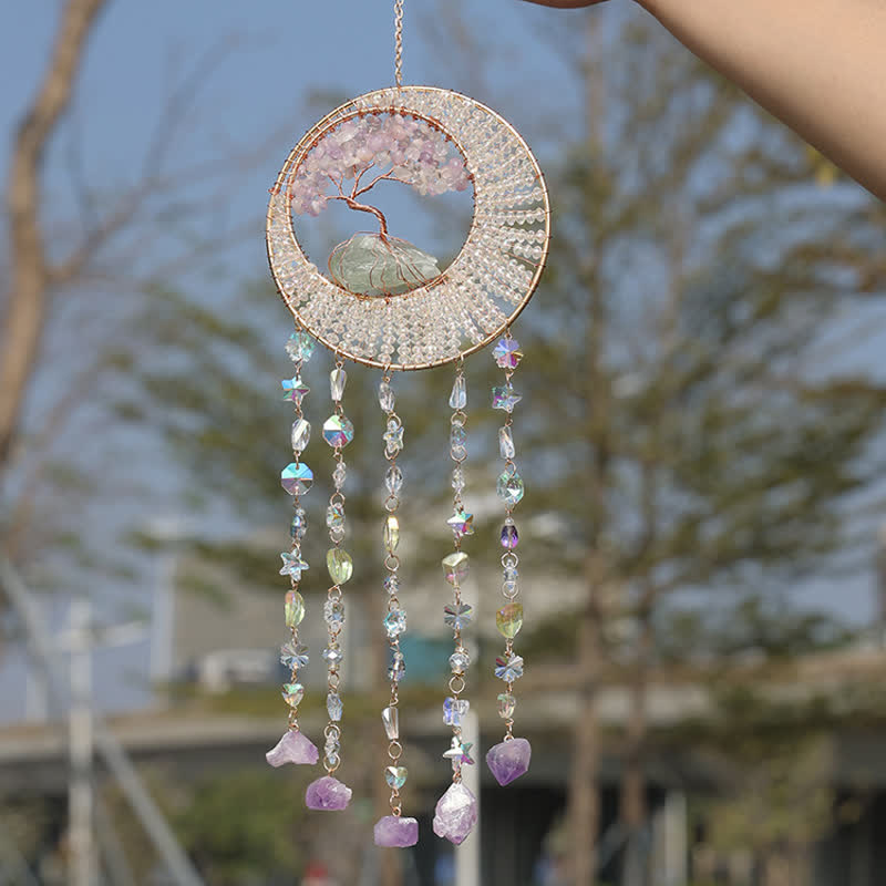 Olivenorma Lepidolite Tree Of Life Suncatcher Wind Chime