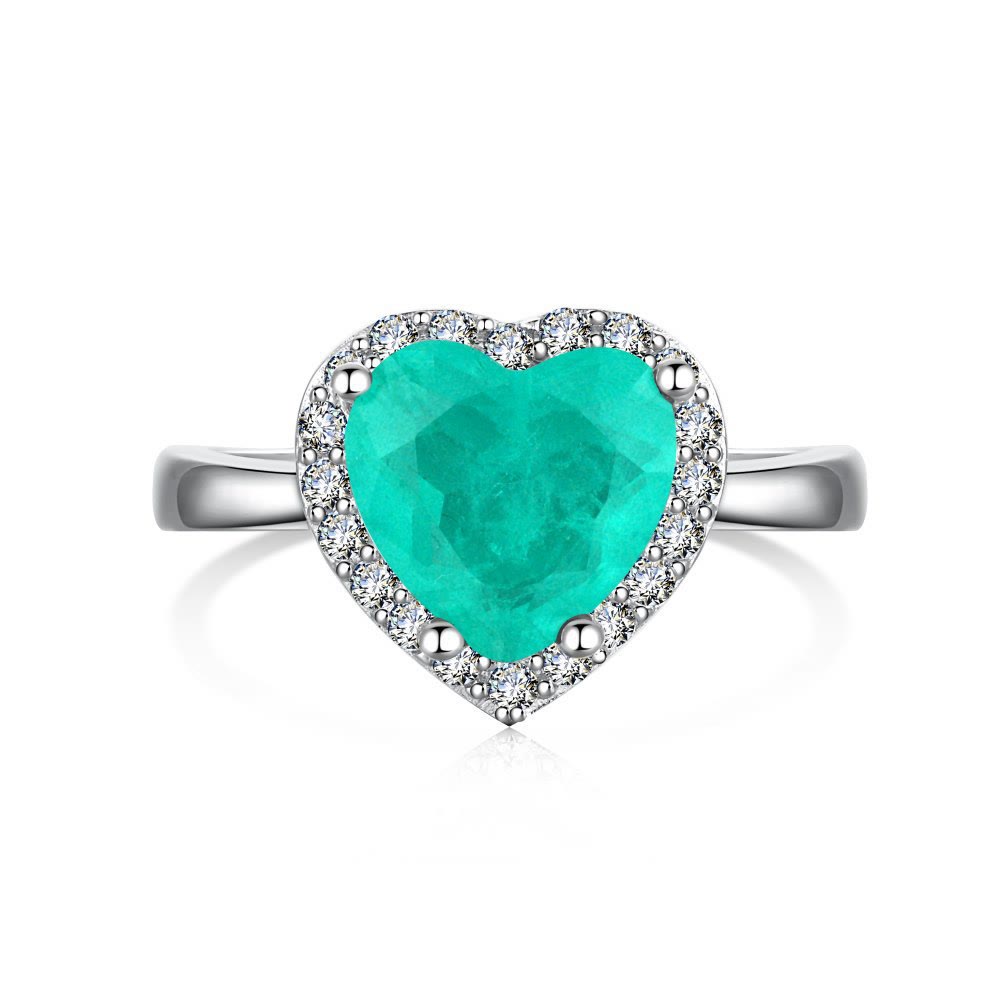 Olivenorma Heart Shape Paraiba Tourmaline Exquisite Ring