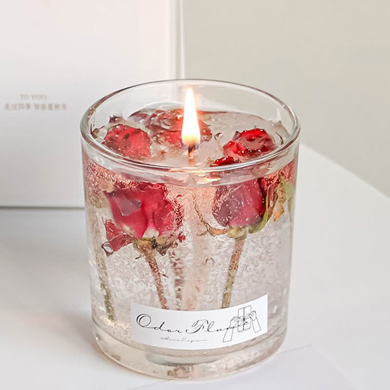 Olivenorma Romantic Real Flower Aromatherapy Candle