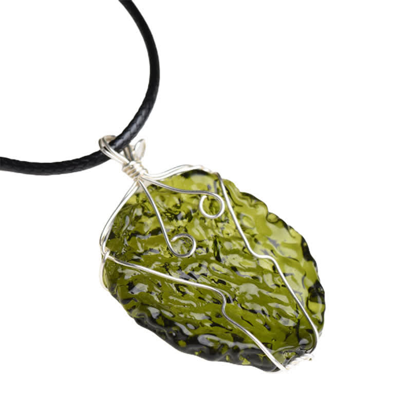 Olivenorma Natural Moldavite Irregular Necklace