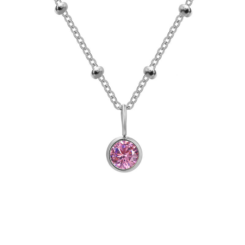 Olivenorma 8mm Round Birthstone Pendant Necklace