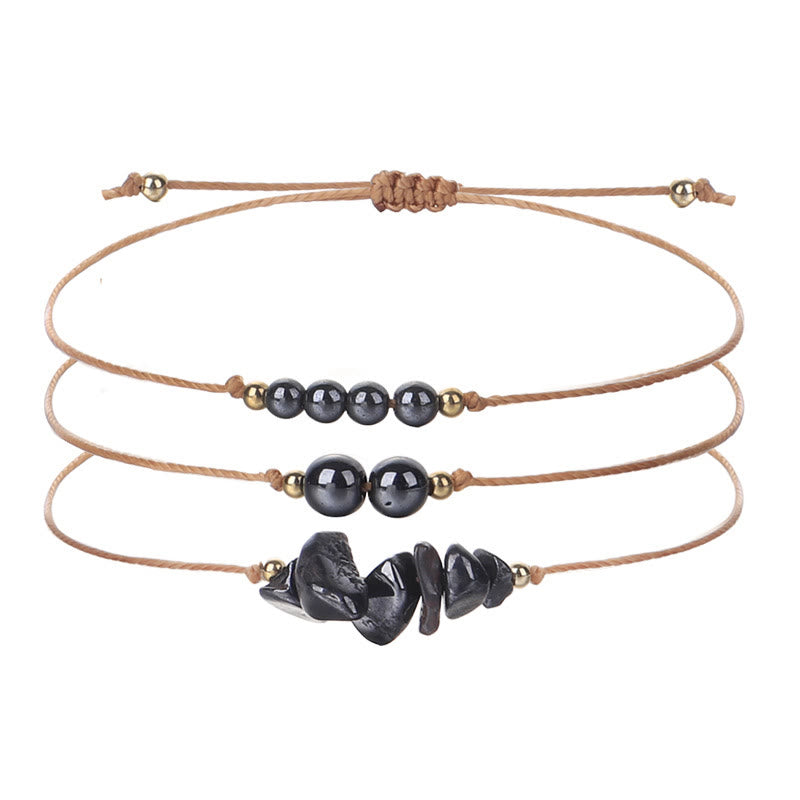 Olivenorma Gravel Beaded Braided Bracelet Set