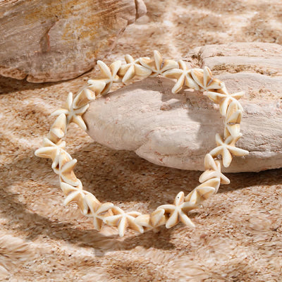 Olivenorma White Turquoise Starfish Turtle Pendant Beach Bracelet