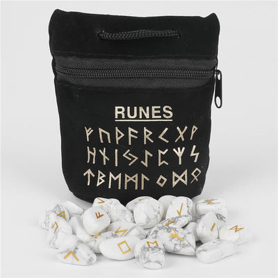 Olivenorma Rune Alphabet Carved Graphic Stone Balance Gemstone Decoration