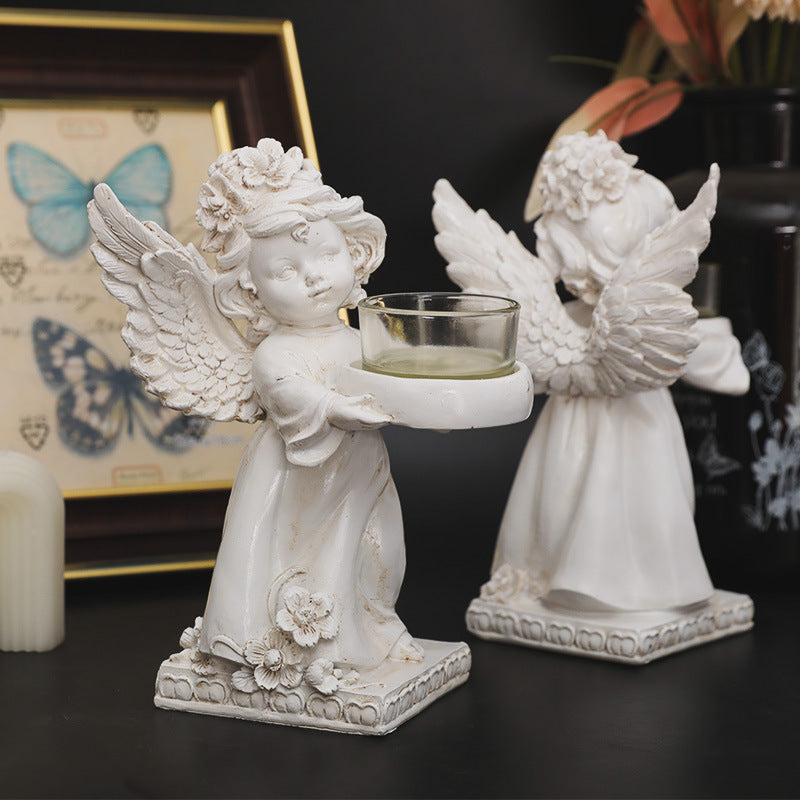 Olivenorma Resin Angel Desktop Ornaments Candle Holder