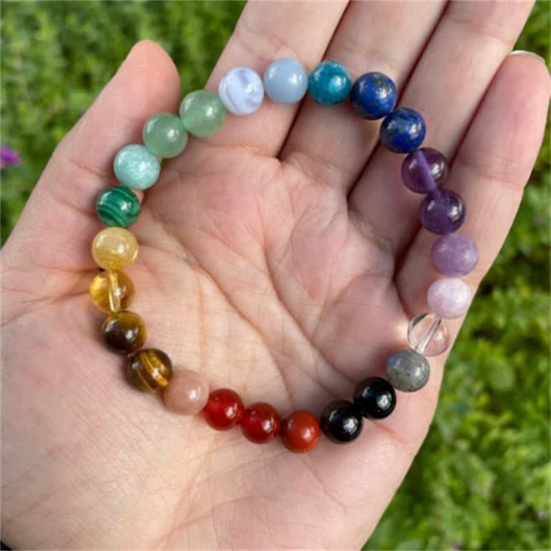 Olivenorma 7 Chakras Natural Stone Beads Bracelet