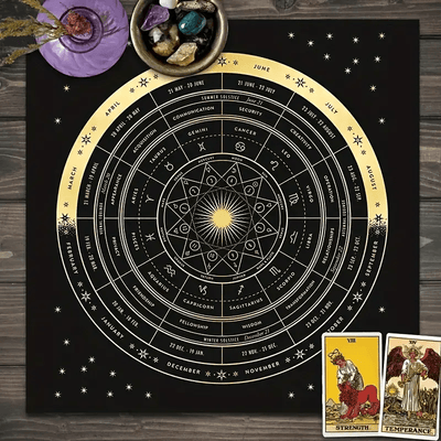 Olivenorma Zodiac Astrology Wheel Of Year Tarot Tablecloth