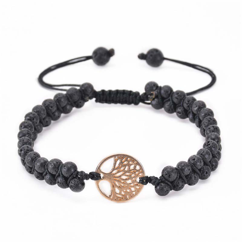 Olivenorma Tree of Life Natural Crystal Double Braided Bracelet