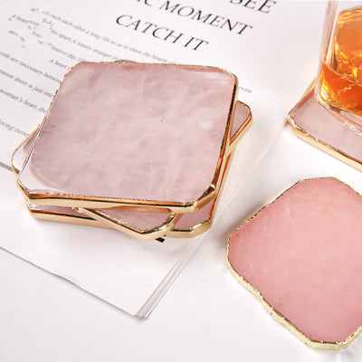 Olivenorma Rose Quartz Coaster Gemstone Decoration - image 7