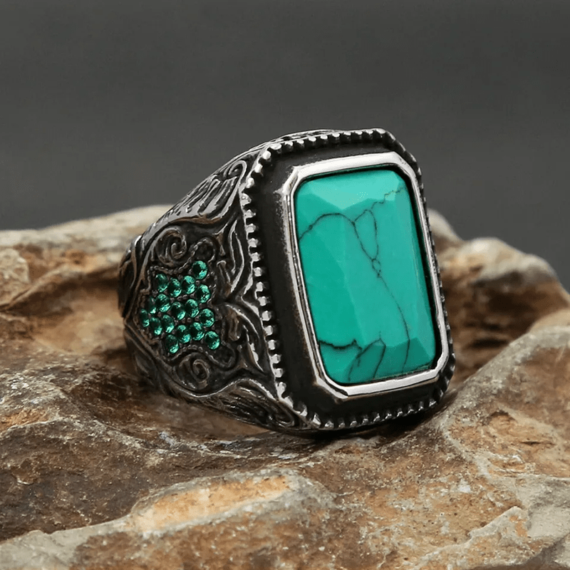 Olivenorma Vintage Turquoise Eagle Indian Ring