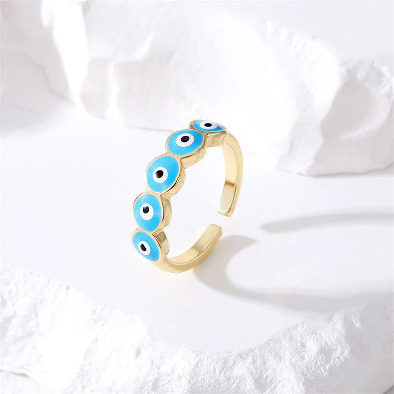 Olivenorma Epoxy Resin Evil Eye Adjustable Ring