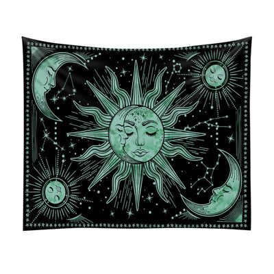 Olivenorma Sun And Moon Retro Art Yoga Wall Hanging Tapestry