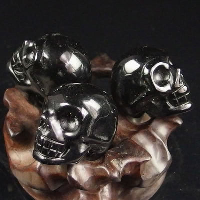 Black Obsidian Crystal Skull Decoration