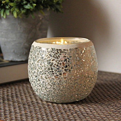 Olivenorma European Retro Glass Mosaic Candle Holder