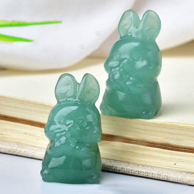 Olivenorma Natural Crystal Carrot Rabbit Carving Gemstone Decoration