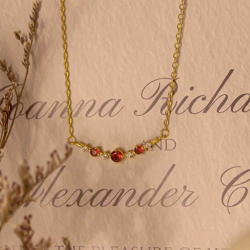 Olivenorma "Symbol of Independence" Garnet Diamond Necklace