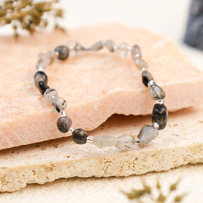 Olivenorma Irregular Crystal Gravel Handmade Bracelet