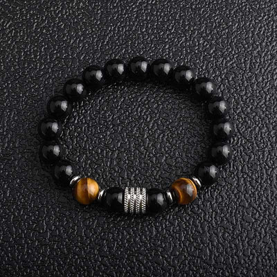 Olivenorma Red Tiger Eye Obsidian Men Bracelet