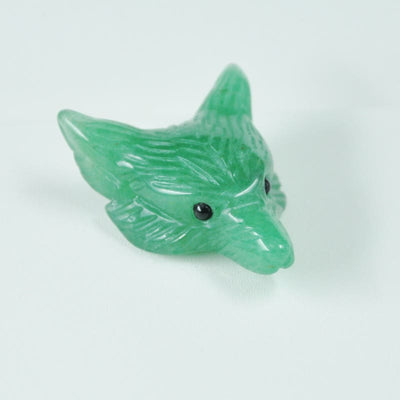 Olivenorma Natural Crystal Carved Wolf Head Accessory Gemstone Decoration - Green Aventurine - image 28