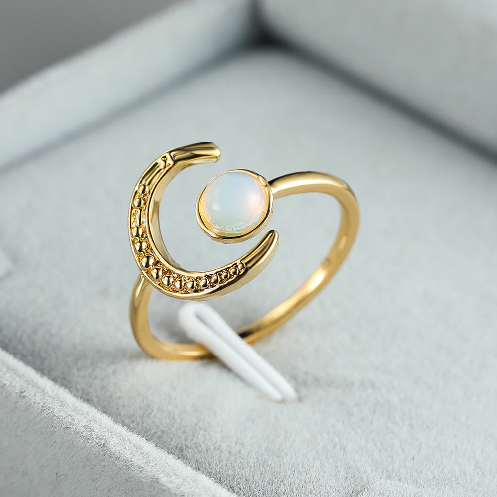 Olivenorma Moon Sun Accessory Moonstone Open Ring