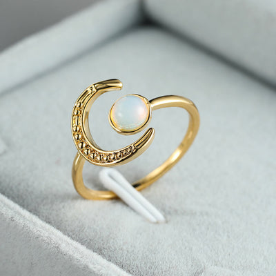 Olivenorma Moon Sun Accessory Moonstone Open Ring