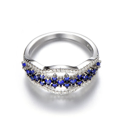 Olivenorma Creative Hollow Sapphire Blue Zircon Ring