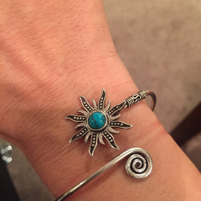 Retro Sunflower Turquoise Creative Bracelet