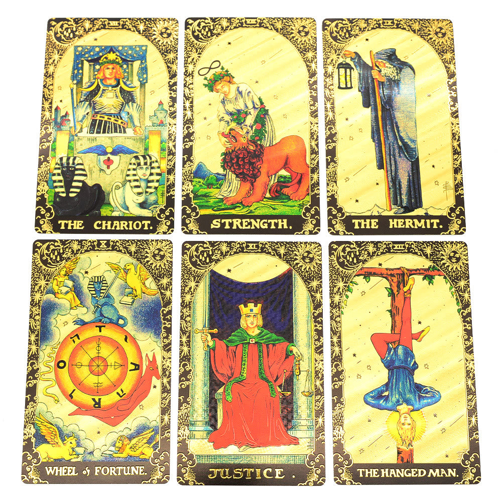 Olivenorma Black Gold Waite Foil Golden Tarot Deck Cards