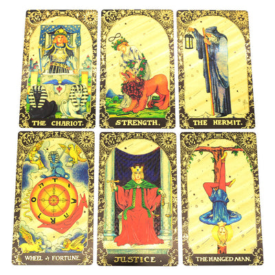 Olivenorma Black Gold Waite Foil Golden Tarot Deck Cards