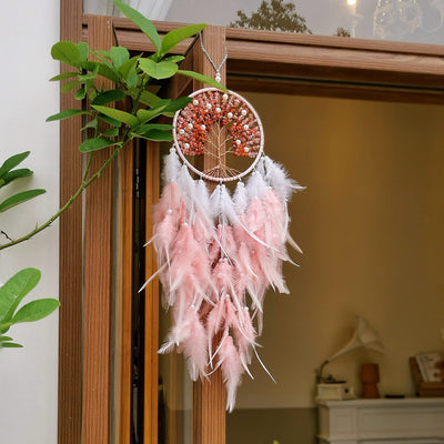 Olivenorma Healing Crystal Tree of Life Purple Dream Catcher