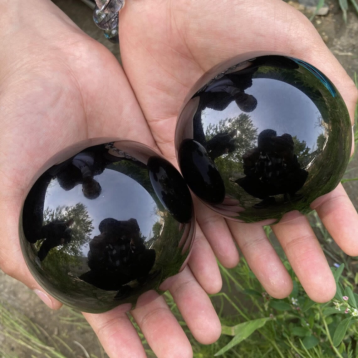 Olivenorma Obsidian Crystal Sphere Decoration