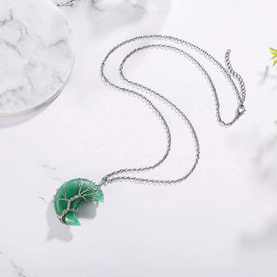 (Clearance 30% OFF / CODE: OFF30) - Olivenorma Natural Chakra Moon Necklace