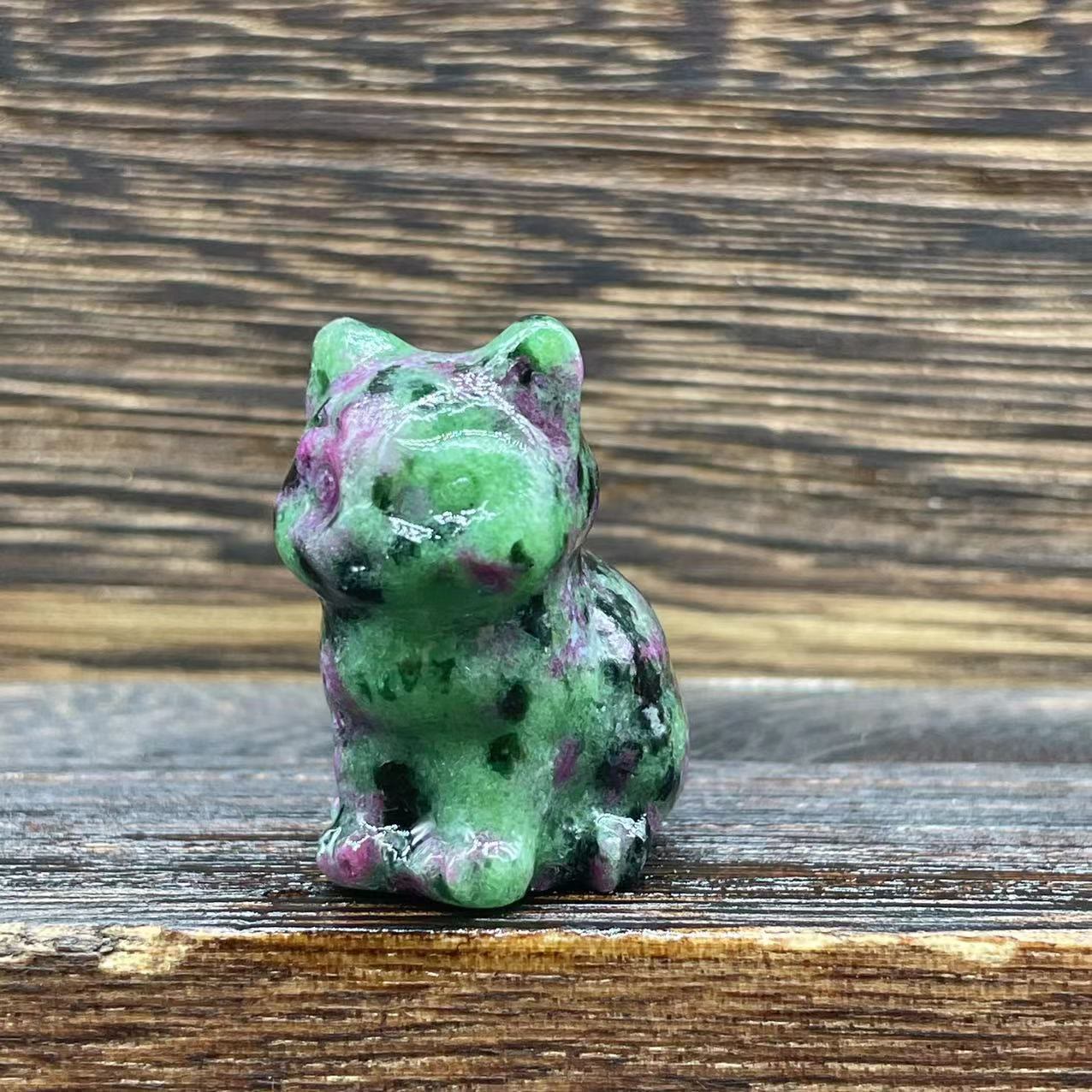 Olivenorma Natural Stone 1.2 Inch Cute Kitten Gemstone Decoration