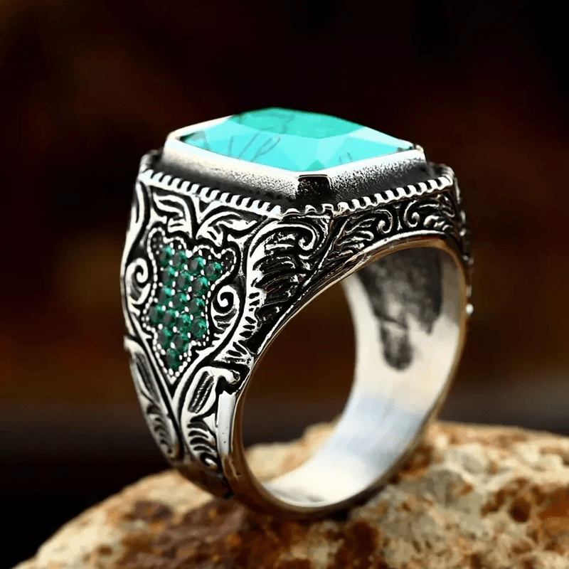 Olivenorma Vintage Turquoise Eagle Indian Ring