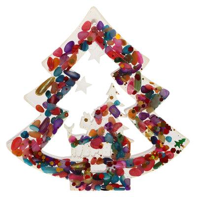 Olivenorma Natural Crystal Gravel Resin Christmas Tree Decoration