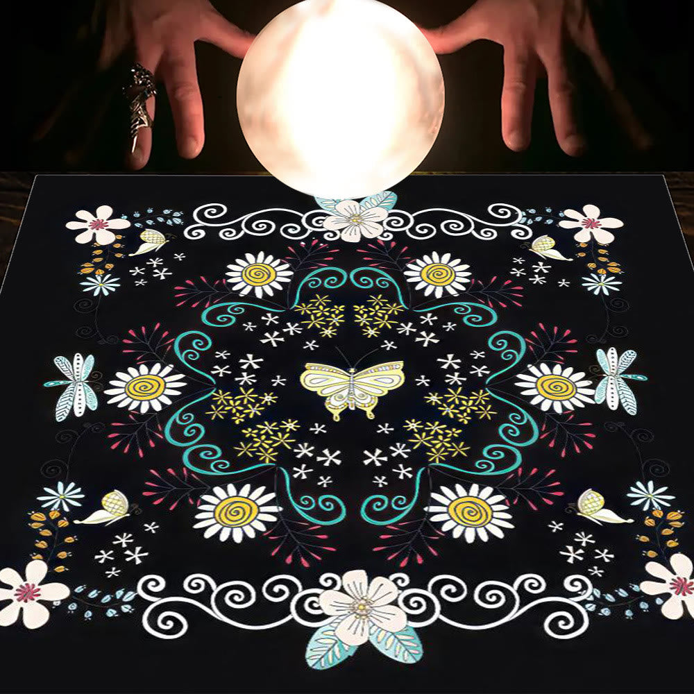 Olivenorma Astrology Flowers Moon & Sun Cloth Tarot Tablecloth