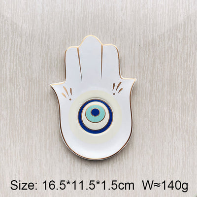 Olivenorma Hamsa Small Tray Evil Eye Jewelry Plate Coaster