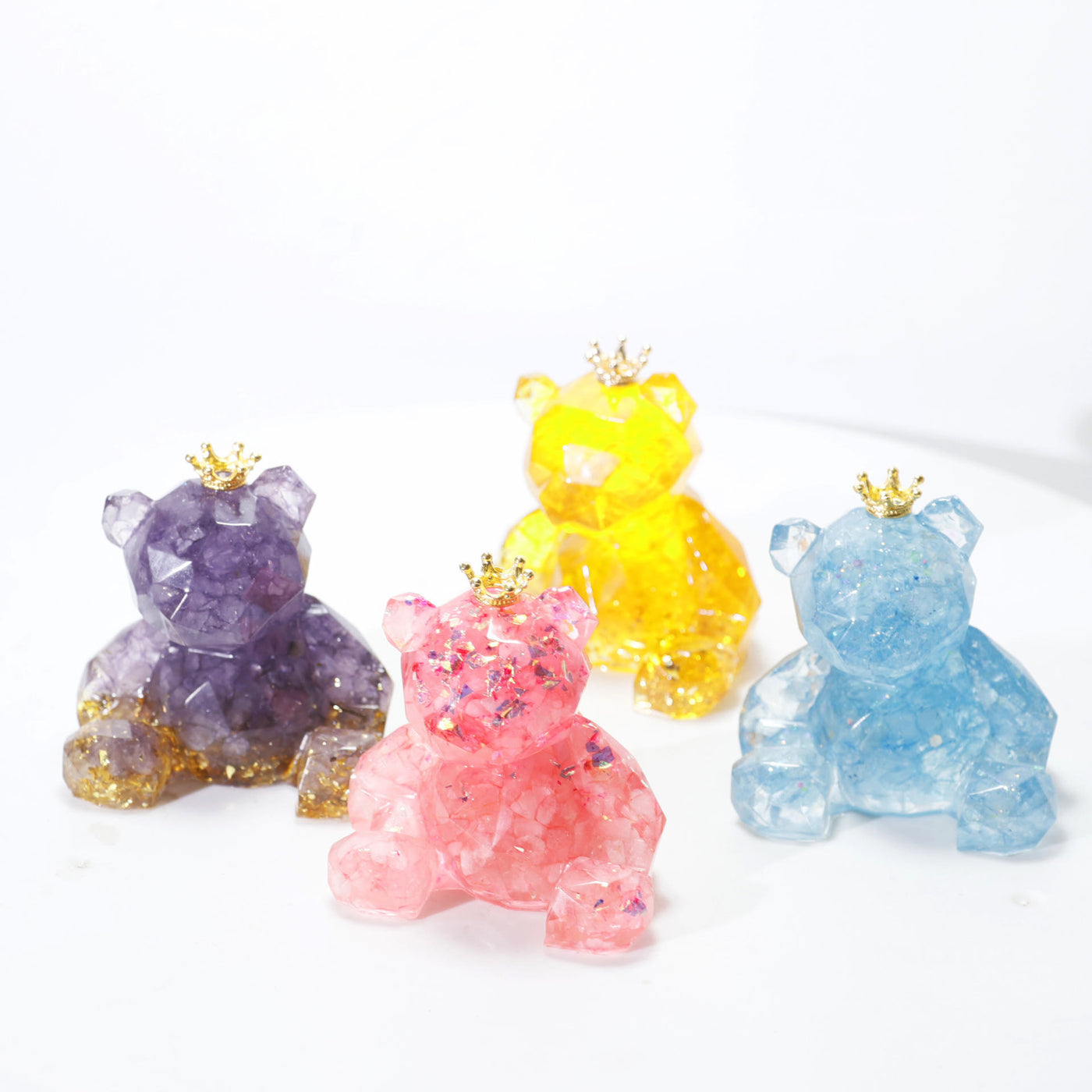 Olivenorma Crystal Gravel Resin Bear Ornament Gemstone Decoration