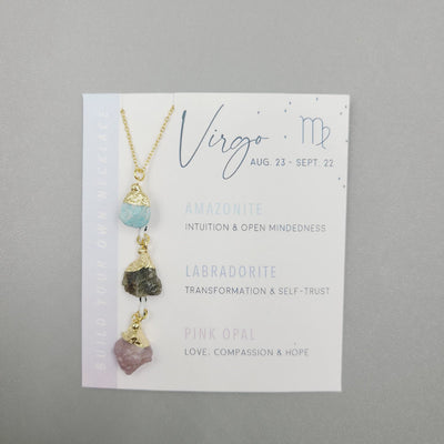 Olivenorma Zodiac Raw Crystal Set Pendants Necklace