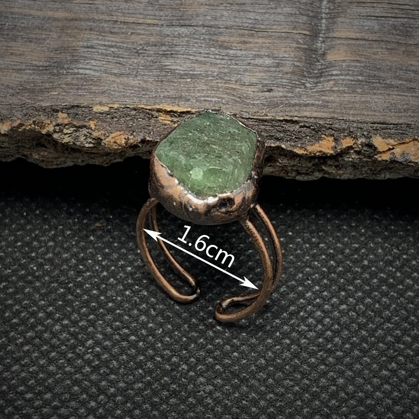 Olivenorma Natural Irregular Raw Stone Twelve Birthstone Adjustable Ring