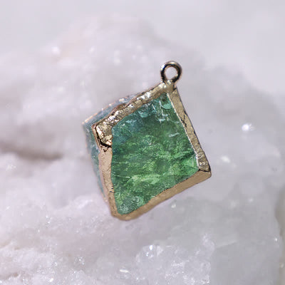 Olivenorma Green Fluorite Natural Crystal Pendant